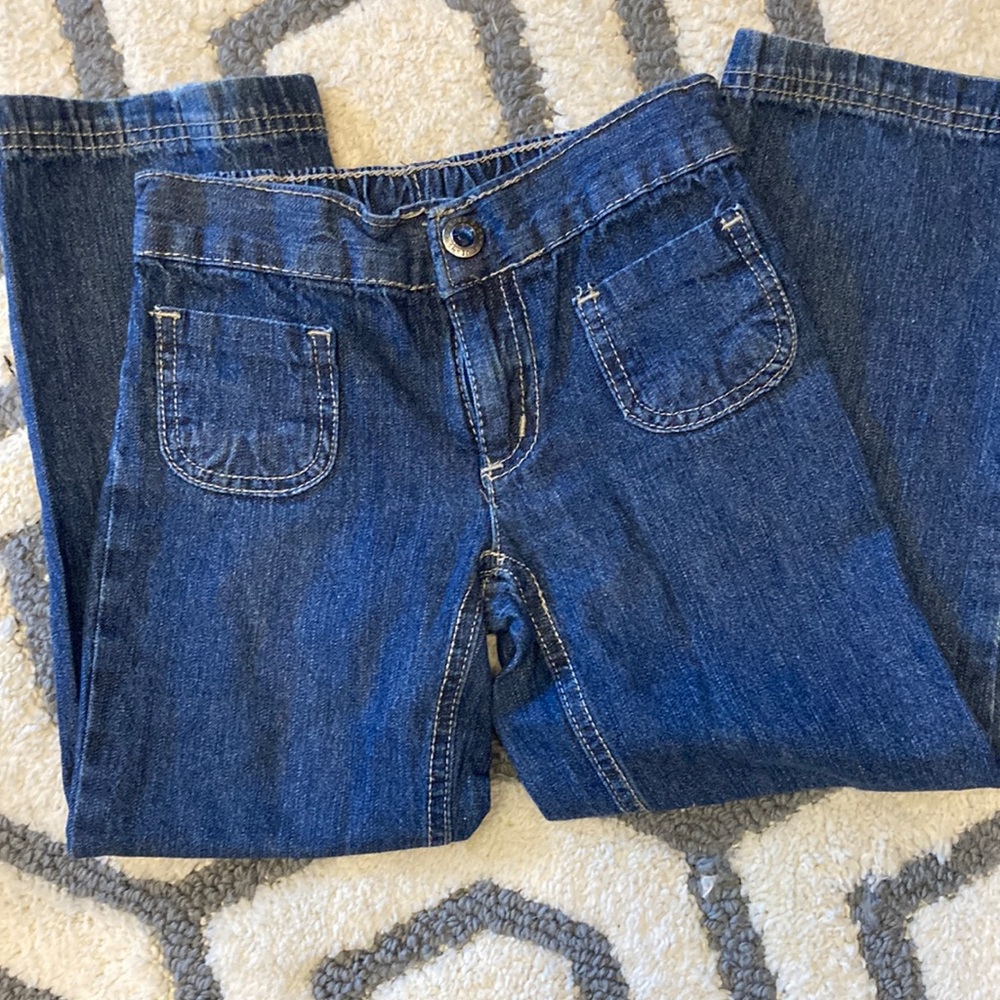 Faded glory blended cotton toddler jeans. Boot leg.